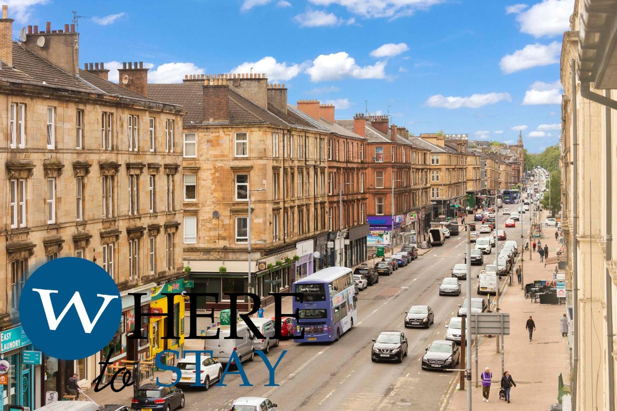 Bright 1 Bedroom Apartment-Private Parking Glasgow Extérieur photo