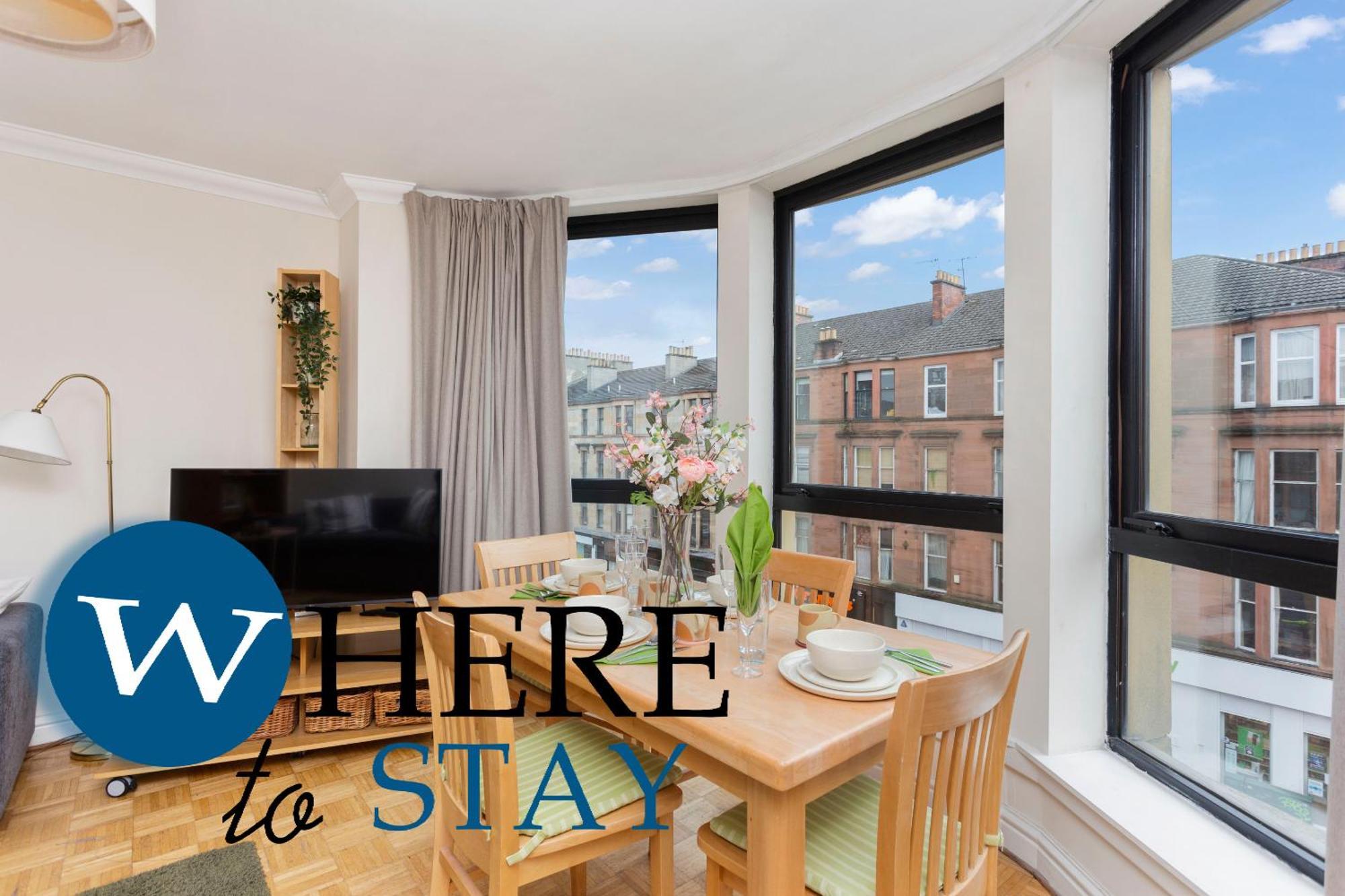 Bright 1 Bedroom Apartment-Private Parking Glasgow Extérieur photo