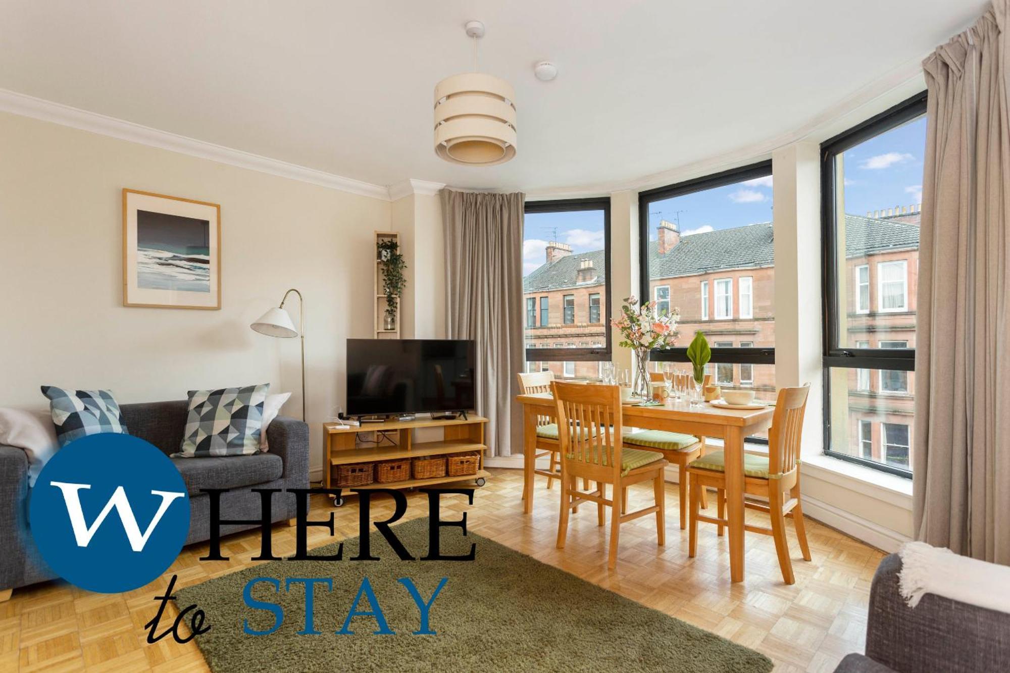 Bright 1 Bedroom Apartment-Private Parking Glasgow Extérieur photo